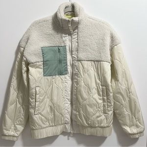 Universal Thread Sherpa Mixed Media Jacket Cream | Size XS